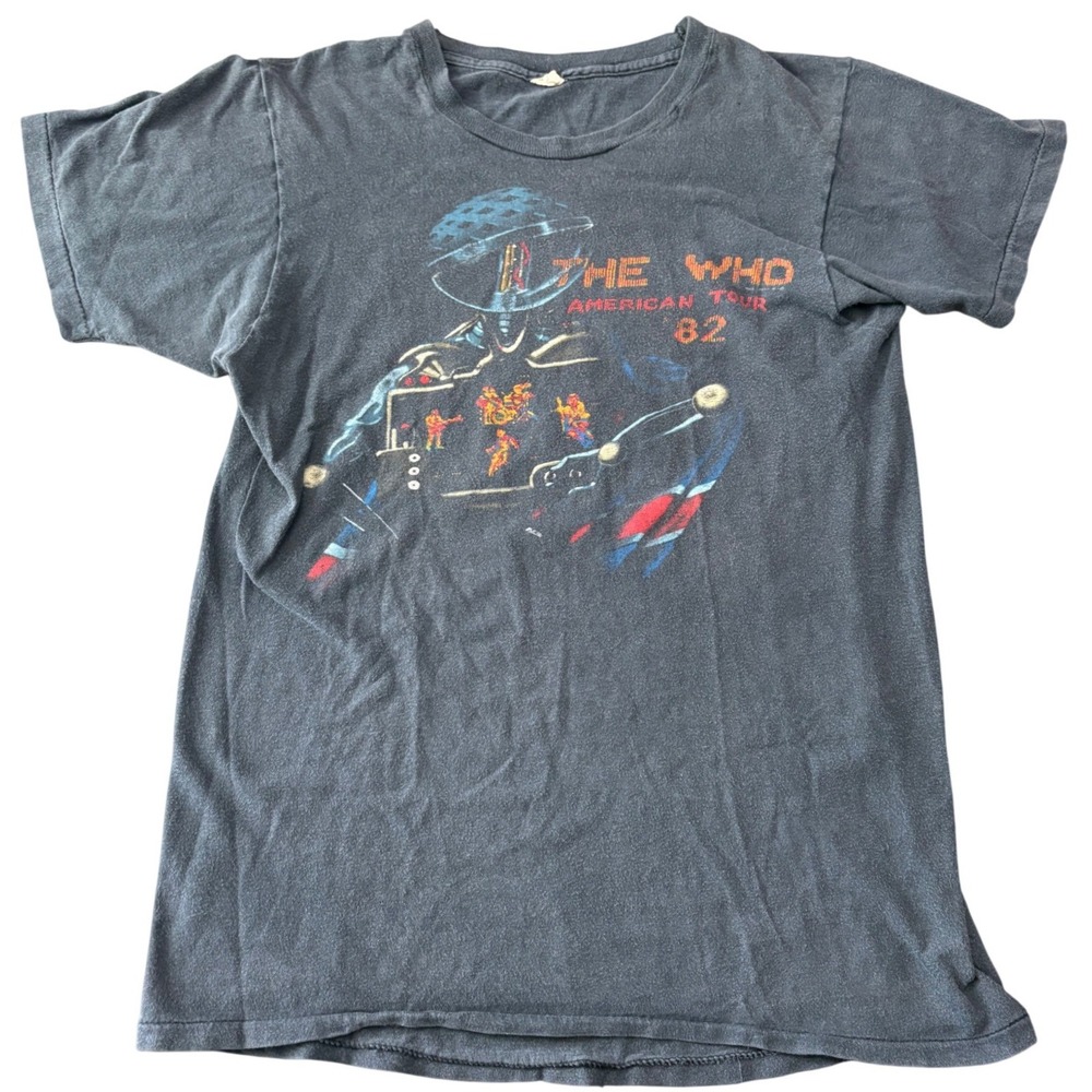 The Who Screen Starts 1982 VTG Tour T-Shirt Large Single Stitch Concert Band Tee